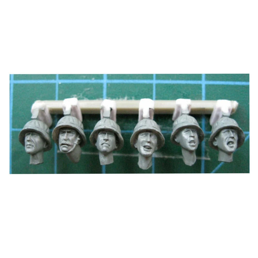 1/35 WWII British Infantry Heads Varied Expressions, 6 Figures, Resin Model Figure Kit, Unassembled and Unpainted