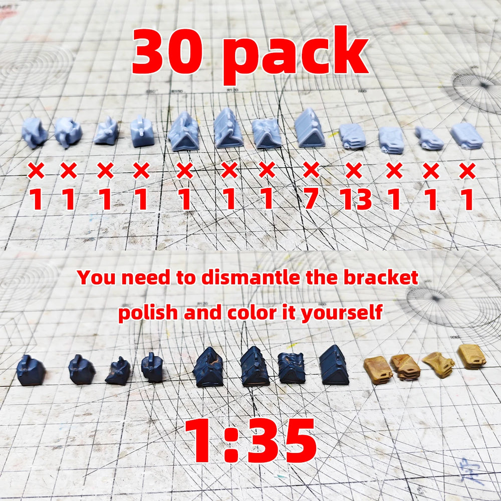 1/35 WWII German Oil Drums & Supplies, Resin Model Terrain Kit, Unpainted