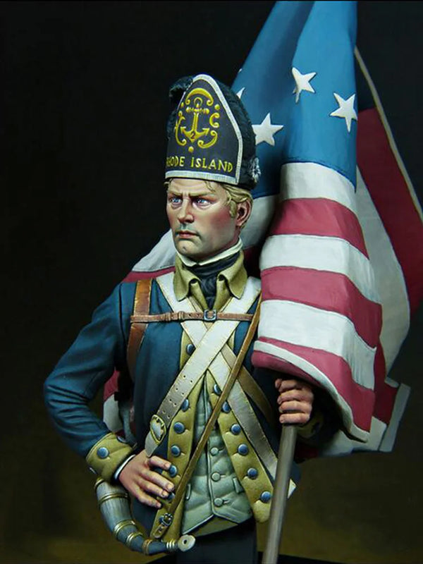 1/10 American Patriot Officer, Resin Model Bust Kit, Military Theme, Unassembled and Unpainted