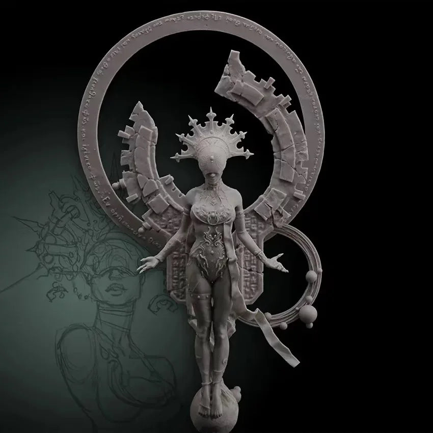 1/18 Female Sorceress, Resin Model Figure Kit, Fantasy Theme, Unassembled and Unpainted