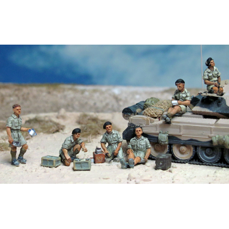 1/72 WWII Allied North Africa, 7 Figures, Resin Model Figure Kit, Unassembled and Unpainted