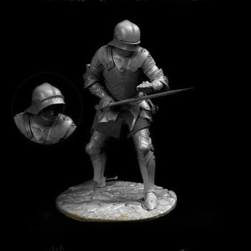 1/24 Medieval Gothic Knight, Resin Model Figure Kit, Unassembled and Unpainted