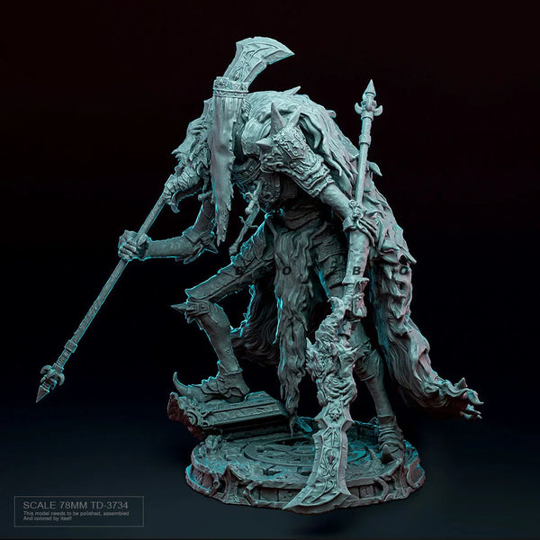78mm Dark Fantasy Warrior, Resin Model Figure Kit, Fantasy Theme, Unassembled and Unpainted