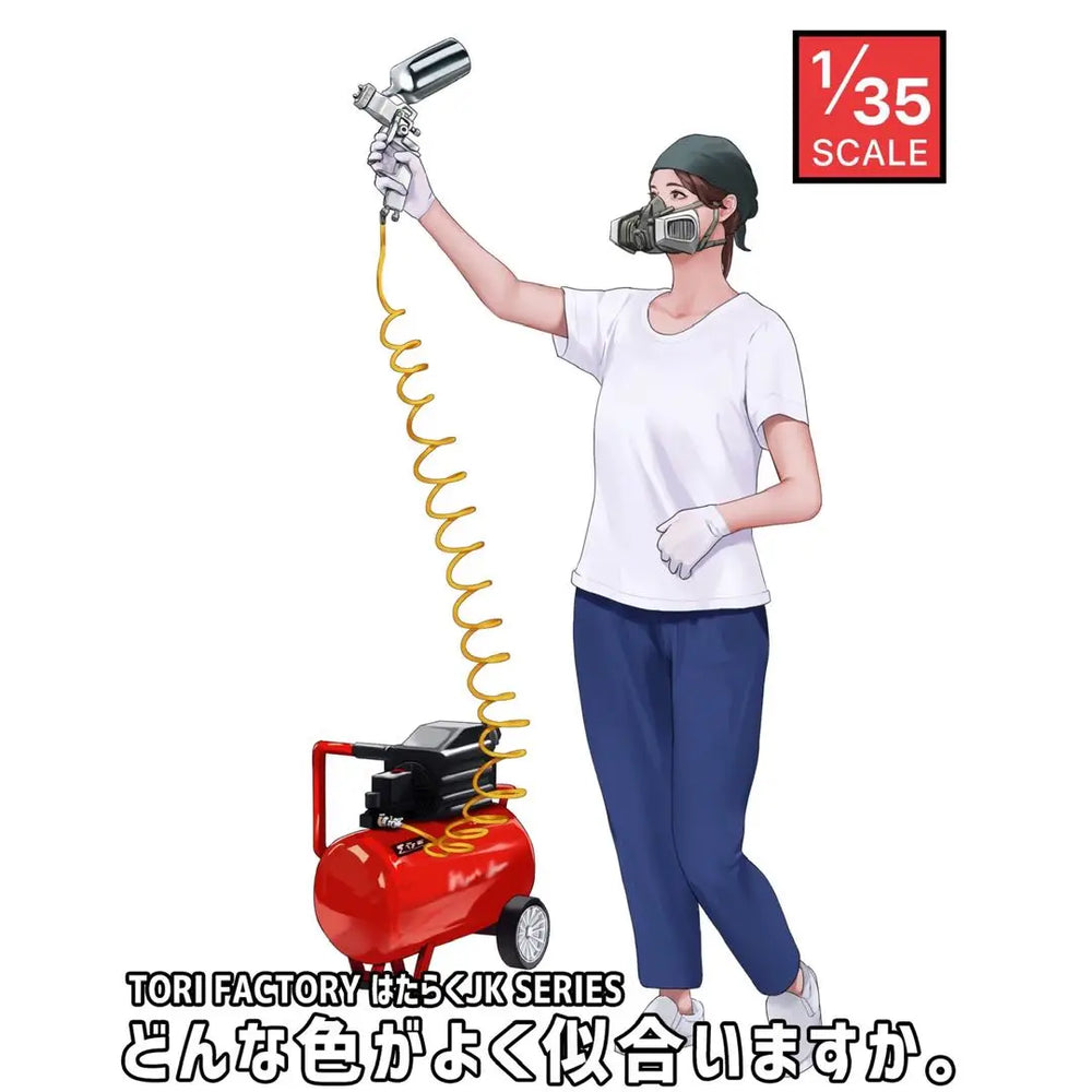 1/35 Female Photographers with Robot Companions, 5 Figures, Resin Model Figure Kit, Unassembled and Unpainted