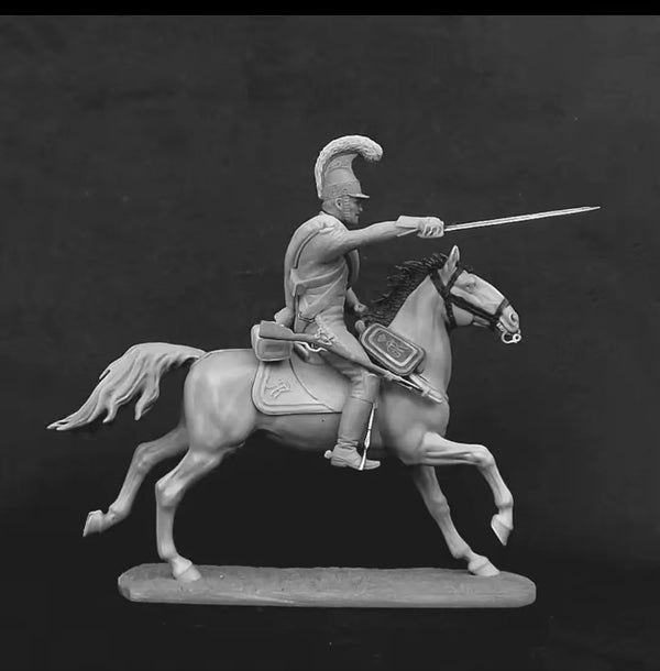 54mm Ancient Rome Mounted Cavalry Soldier, Resin Model Figure Kit, Unassembled and Unpainted