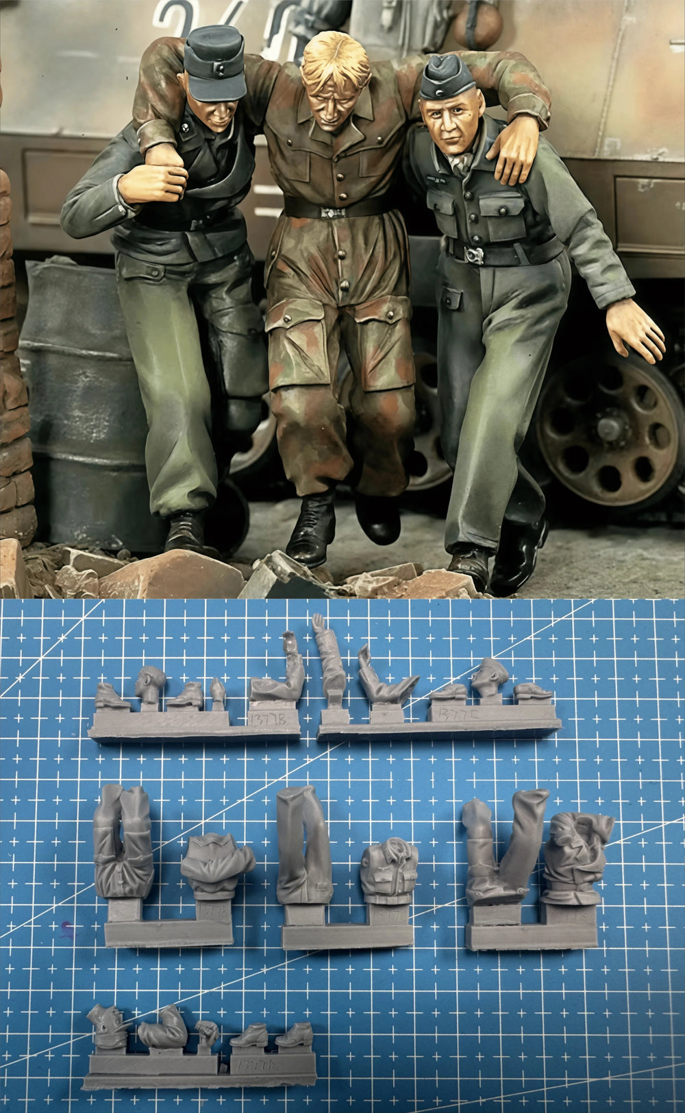 1/35 Cold War Military Rescue Team, 3 Figures, Resin Model Figure Kit, Unassembled and Unpainted