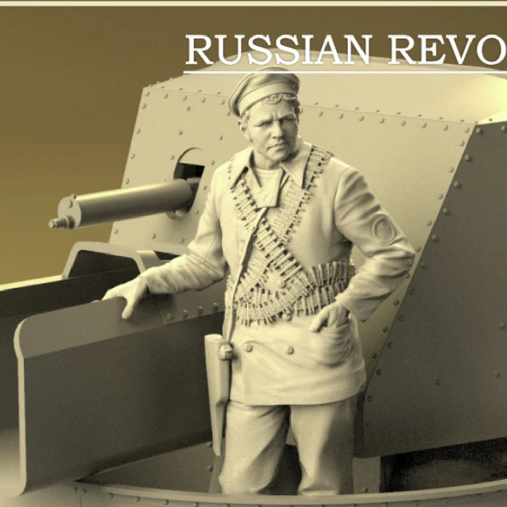 1/35 WWI Russian Revolutionary Officer with Cartridge Belts, Resin Model Figure Kit, Unassembled and Unpainted
