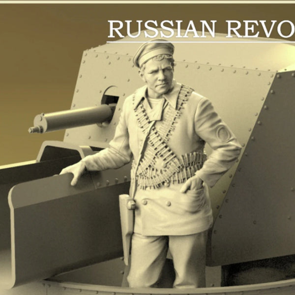 1/35 WWI Russian Revolutionary Officer with Cartridge Belts, Resin Model Figure Kit, Unassembled and Unpainted