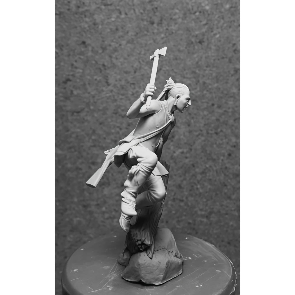 54mm Spiky-Haired Female Berserker Leaping with Axe, Resin Model Figure Kit, Fantasy Theme, Unassembled and Unpainted
