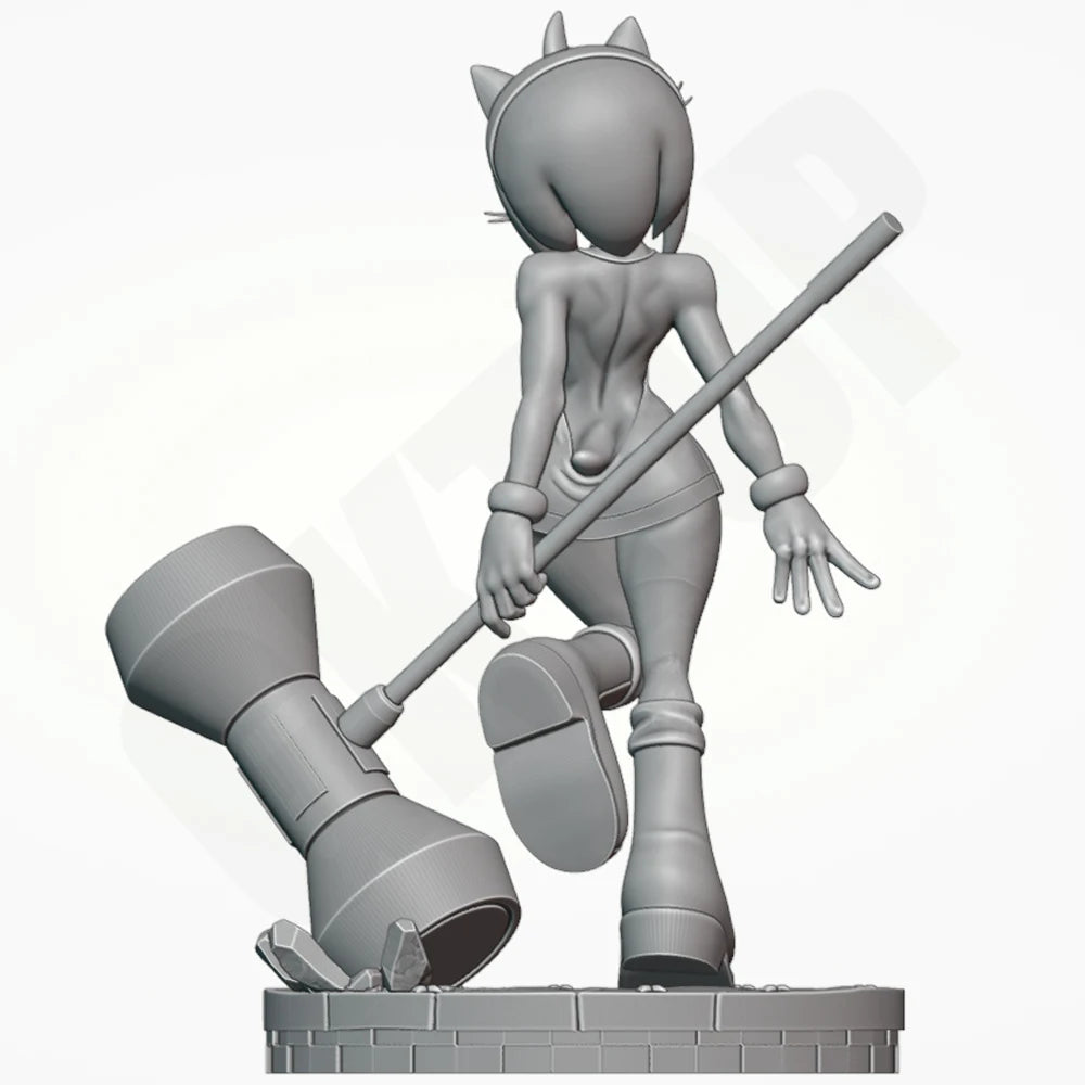 1/24 Video Game Hedgehog Girl, Resin Model Figure Kit, Anime Theme, Unassembled and Unpainted