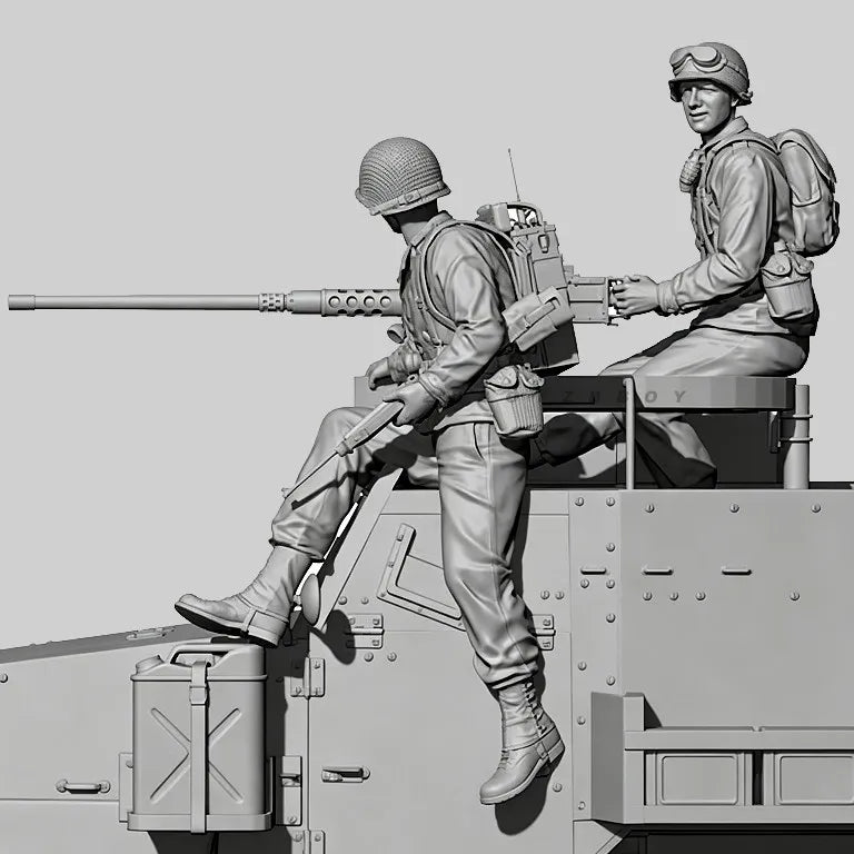 1/35 WWII Allied Soldiers, 8 Figures, Resin Model Figure Kit, Unassembled and Unpainted