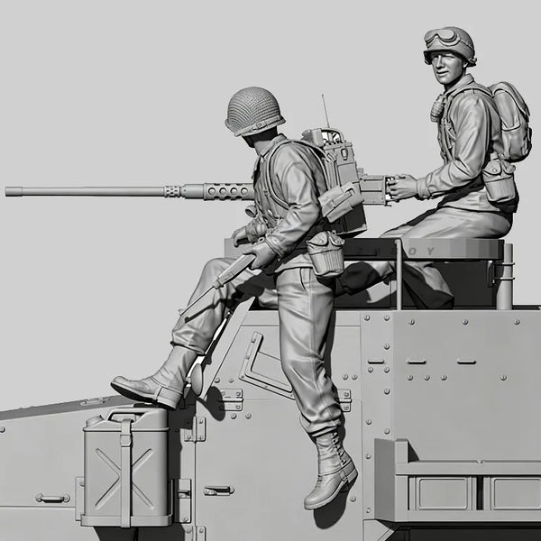 1/35 WWII Allied Soldiers, 8 Figures, Resin Model Figure Kit, Unassembled and Unpainted