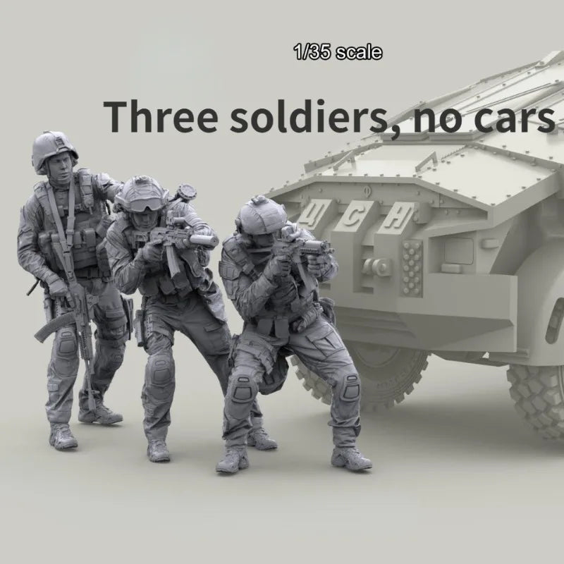 1/35 Modern Military Tactical Soldiers, 3 Figures, Resin Model Figure Kit, Unassembled and Unpainted