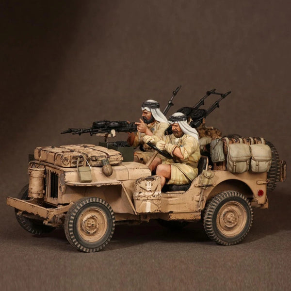 1/35 Modern Arab Military Vehicle Patrol, 6 Figures, Resin Model Vehicle Kit, Unassembled and Unpainted