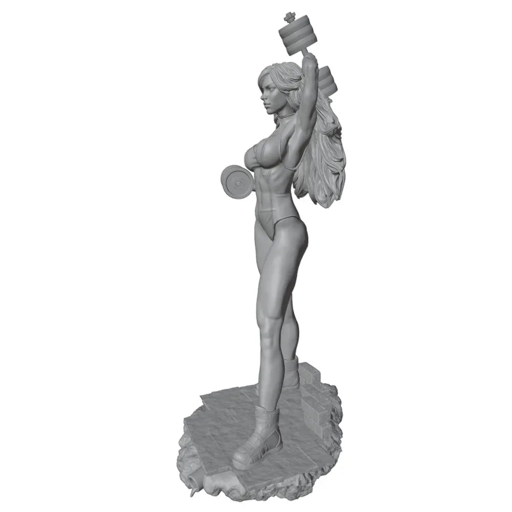 1/24 Female Barbarian with Battle Axe, Resin Model Figure Kit, Unassembled and Unpainted