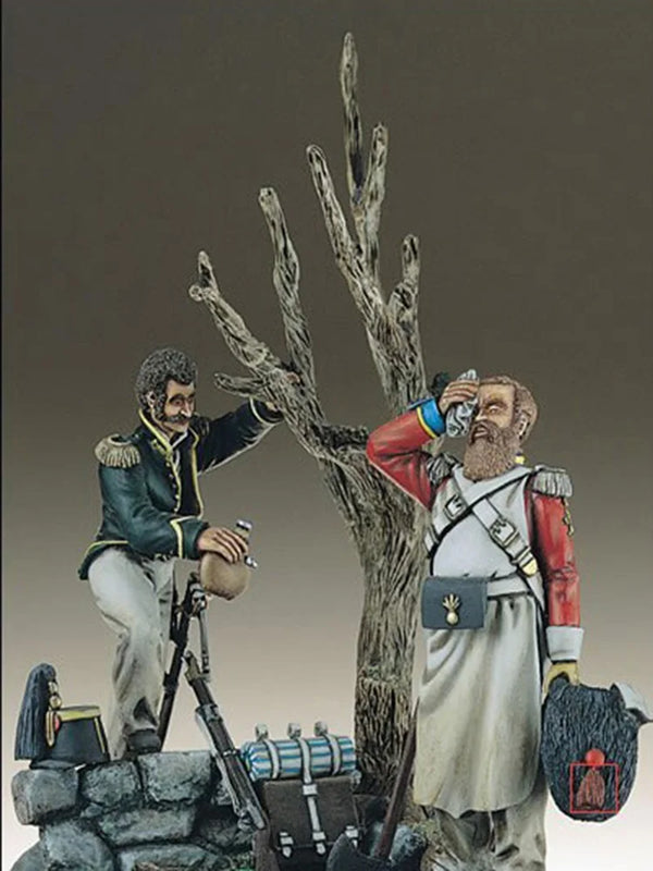 1/32 Medieval Fantasy Warriors, 2 Figures, Resin Model Figure Kit, Unassembled and Unpainted