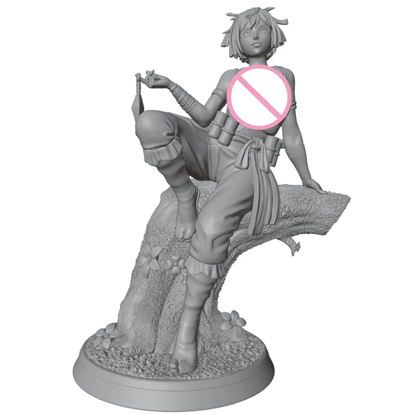 1/24 Fantasy Female Horned Character, Resin Model Figure Kit, Anime Theme, Unassembled and Unpainted