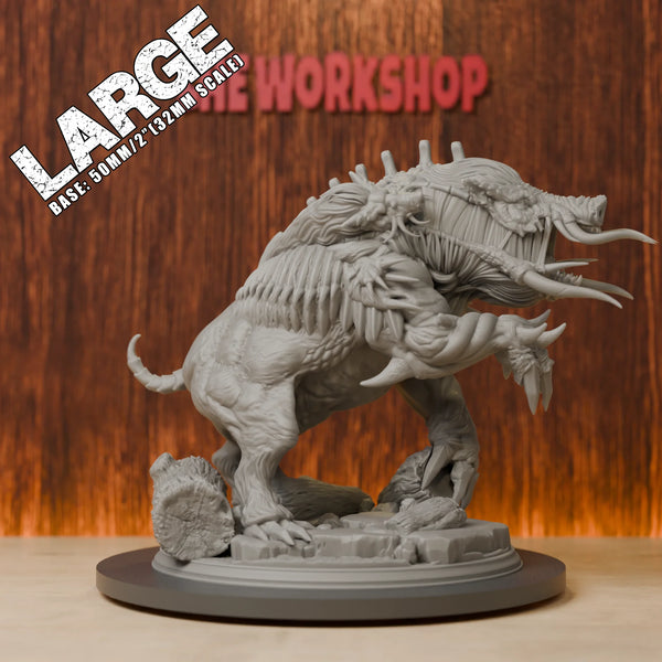 38mm Blighted Giant Boar Boss, Resin Model Creature Kit, Fantasy Theme, Unassembled and Unpainted