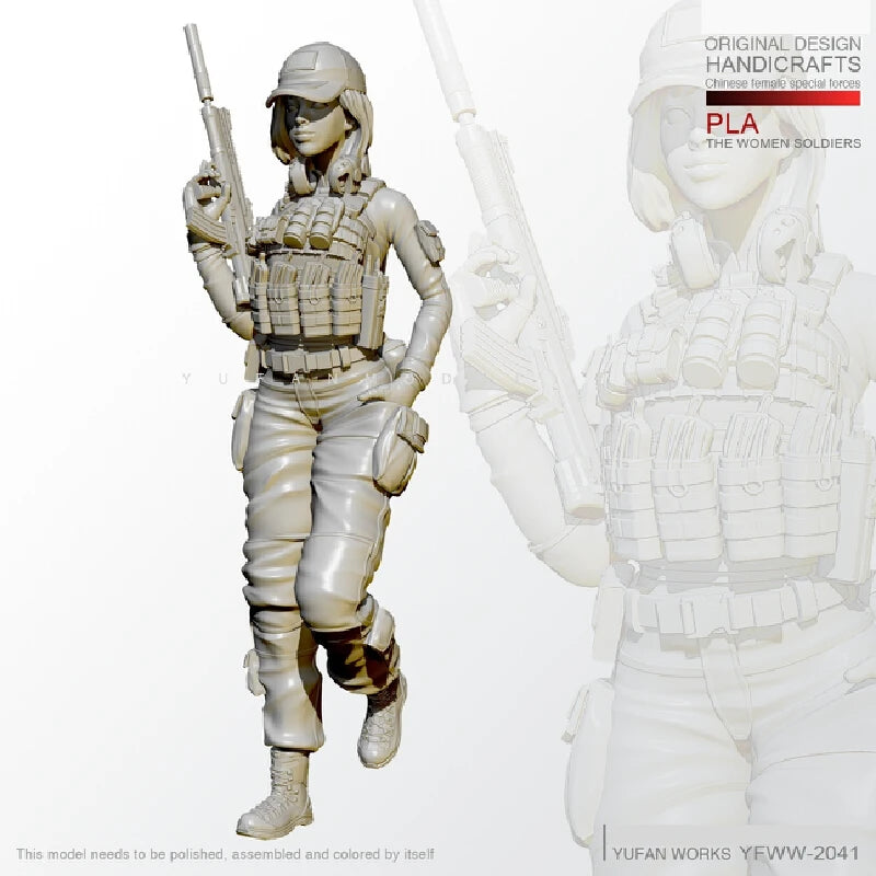 1/24 Modern PLA Female Special Forces, Resin Model Figure Kit, Unassembled and Unpainted