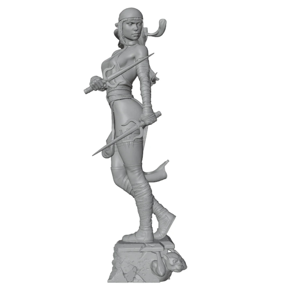 75mm Barbarian Berserker with Raised Axe, Resin Model Figure Kit, Fantasy Theme, Unassembled and Unpainted