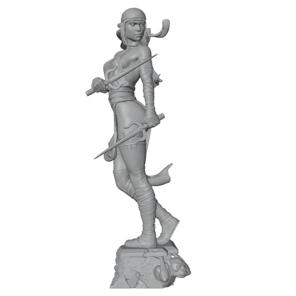 75mm Barbarian Berserker with Raised Axe, Resin Model Figure Kit, Fantasy Theme, Unassembled and Unpainted