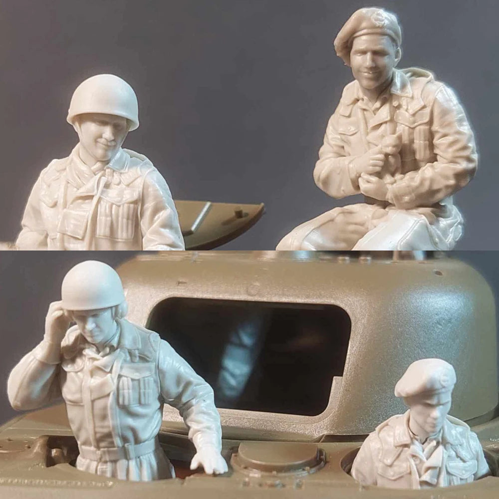 1/35 WWII British Tank Crew Tea Break, 4 Figures, Resin Model Figure Kit, Unassembled and Unpainted