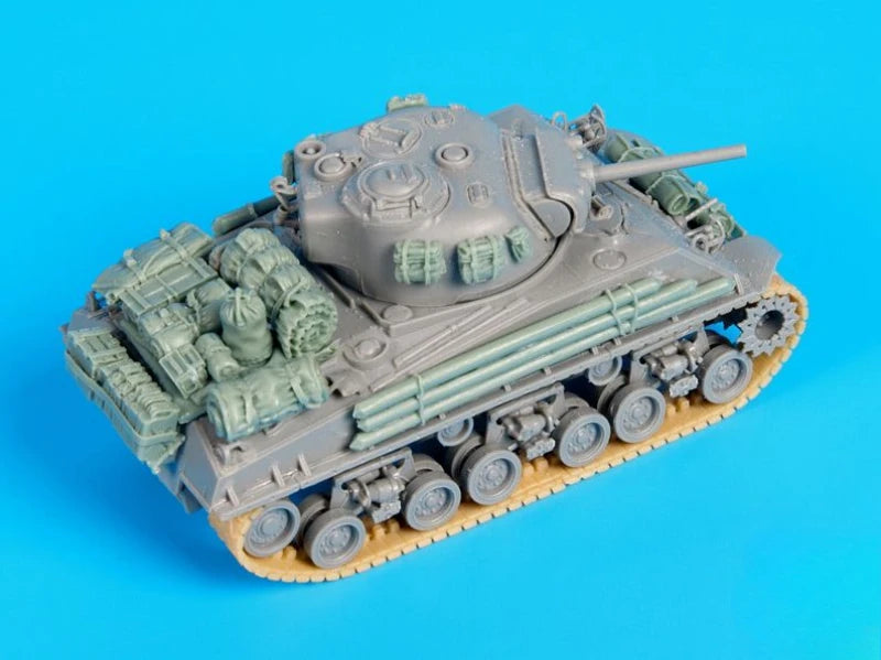 1/72 WWII M4A3 Sherman 105mm HVSS Accessories, Resin Model Accessory Kit, Unpainted