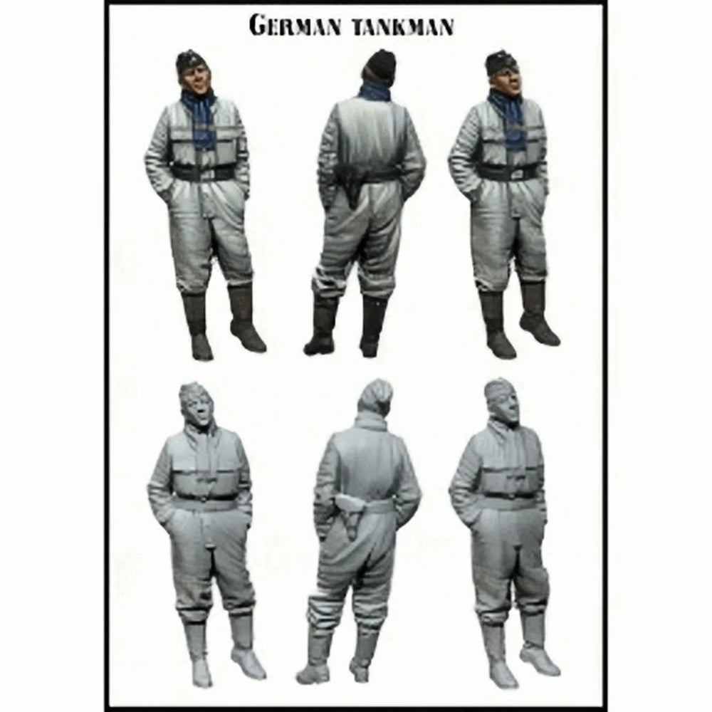 1/35 WWII German Tank Crew with Cross-Harnesses, 6 Figures, Resin Model Figure Kit, Unassembled and Unpainted