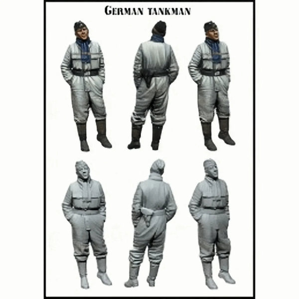 1/35 WWII German Tank Crew with Cross-Harnesses, 6 Figures, Resin Model Figure Kit, Unassembled and Unpainted