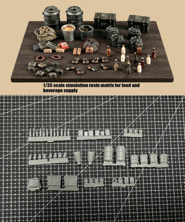 1/35 WWII German Soldiers in Fortified Trench, 5 Figures, Resin Model Figure Kit, Unassembled and Unpainted