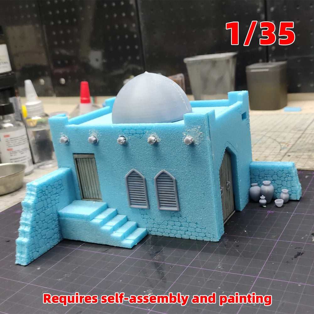 1/35 Arabian Traditional Adobe House, Resin Model Diorama Kit, Historical Theme, Unassembled and Unpainted