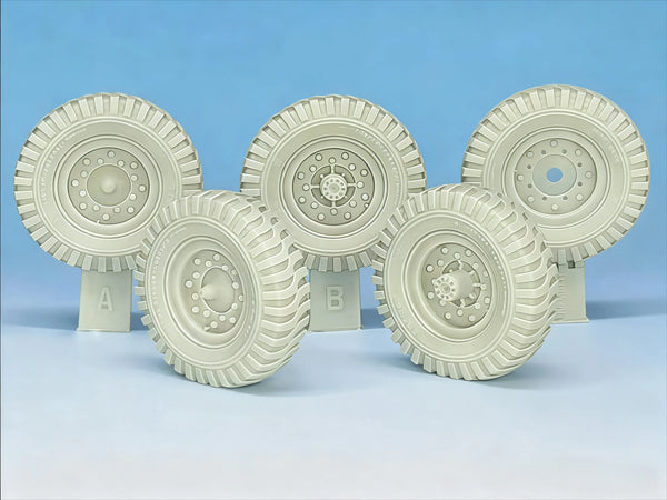 1/35 WWII British 15cwt Truck Tires, Resin Model Accessory Kit, Unpainted