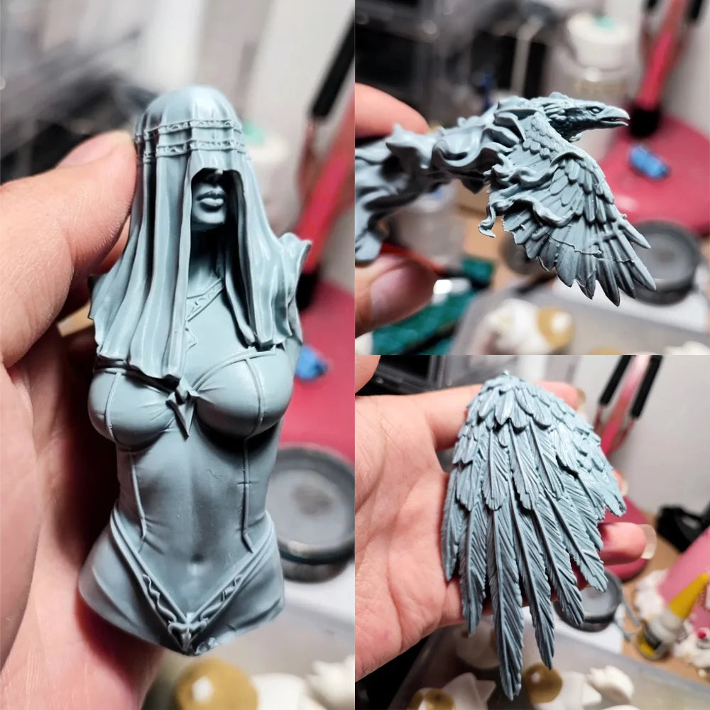 1/10 Raven Messenger, Resin Model Bust Kit, Fantasy Theme, Unassembled and Unpainted