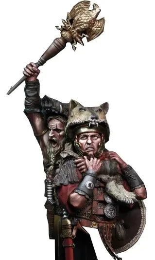 1/10 Warrior with Beast, Resin Model Figure Kit, Fantasy Theme, Unassembled and Unpainted