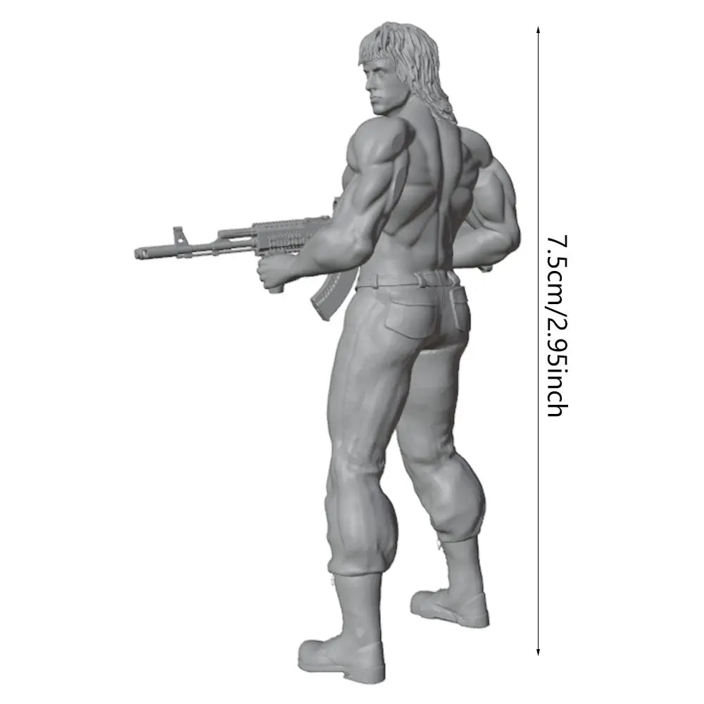75mm Modern Commando with Assault Rifle, Resin Model Figure Kit, Unassembled and Unpainted