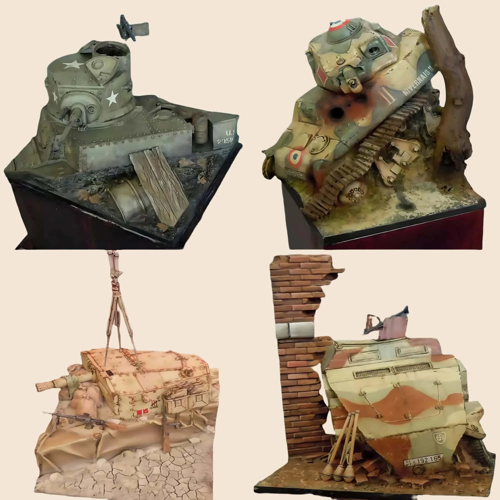 1/35 WWII Battle Damage, Resin Model Accessory Kit, Unpainted