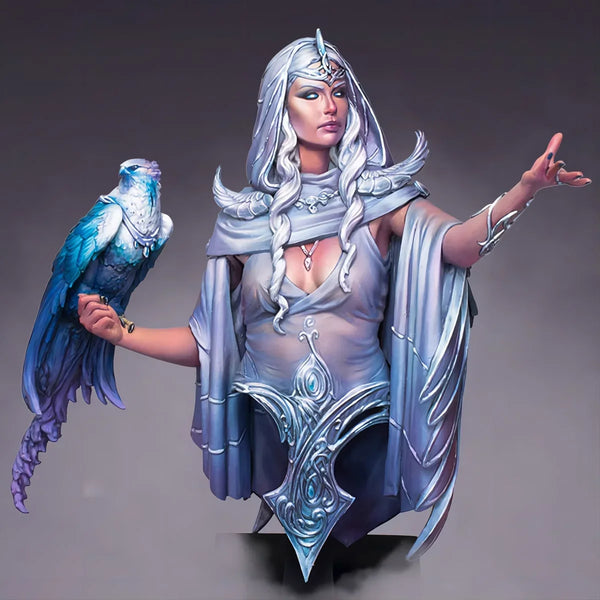 1/10 Nightingale Goddess Warrior, Resin Model Bust Kit, Fantasy Theme, Unassembled and Unpainted