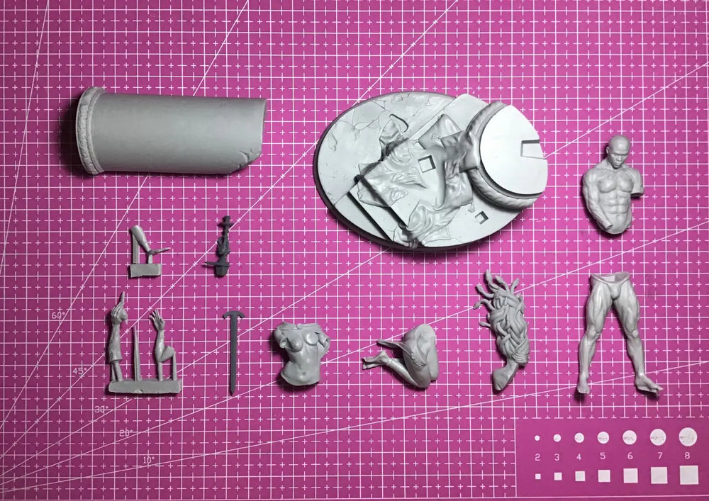 1/24 Classical Greco-Roman, 6 Figures, Resin Model Diorama Kit, Mythology Theme, Unassembled and Unpainted