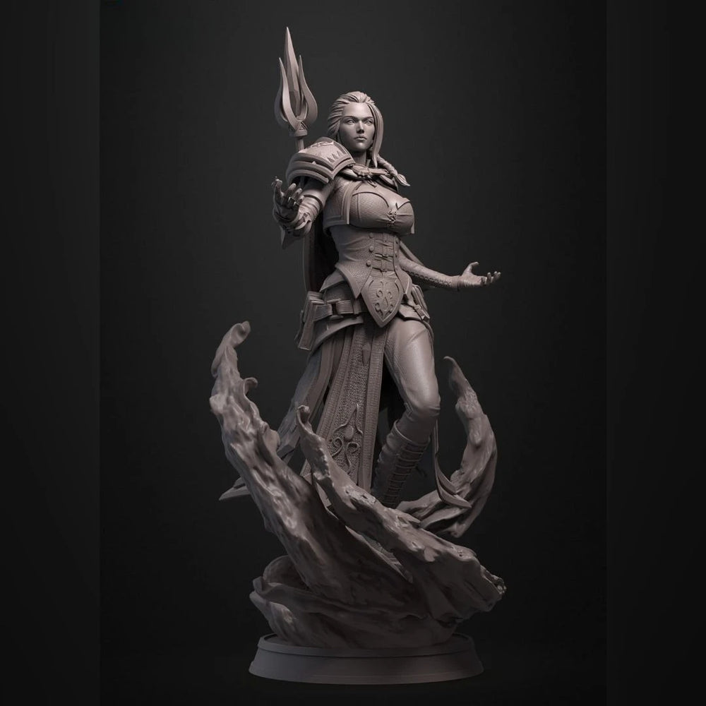 Female Fantasy Warrior Ornate Armor, Resin Model Figure Kit, Fantasy Theme, Unassembled and Unpainted