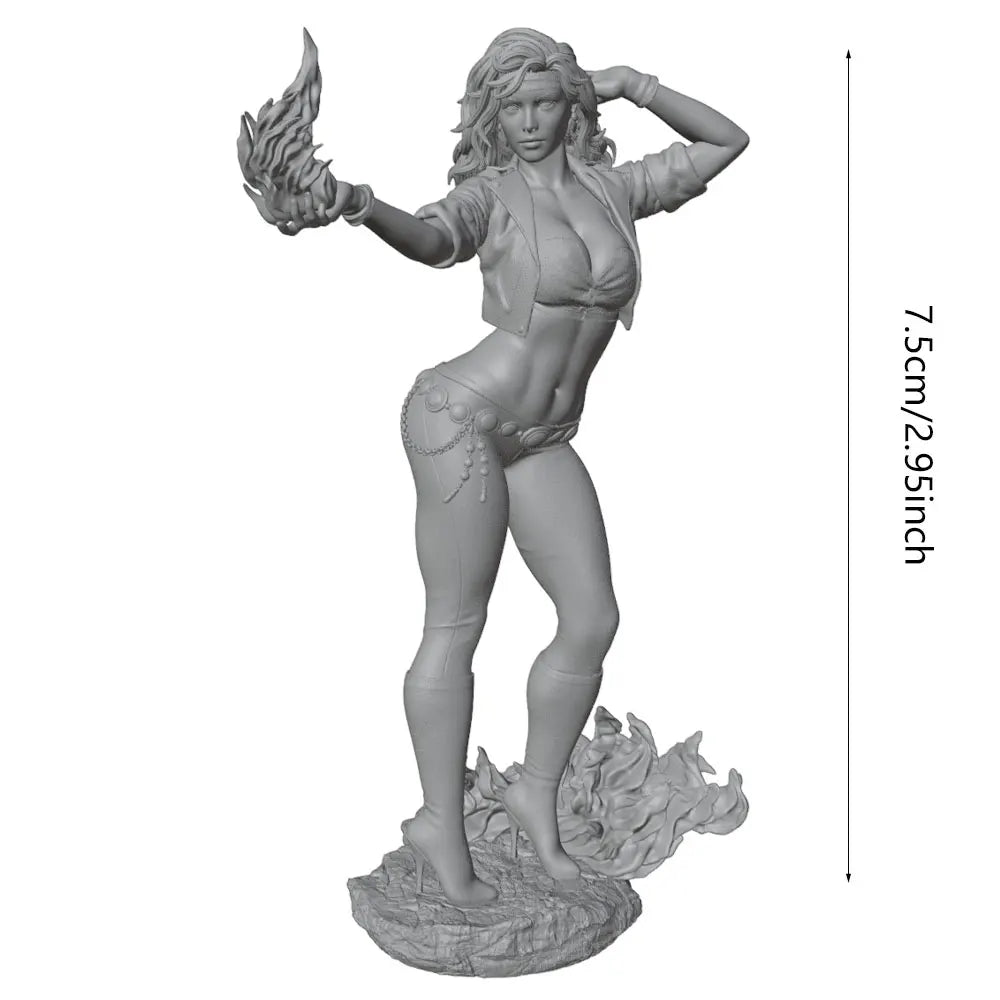 75mm Winged Sorceress, Resin Model Figure Kit, Fantasy Theme, Unassembled and Unpainted