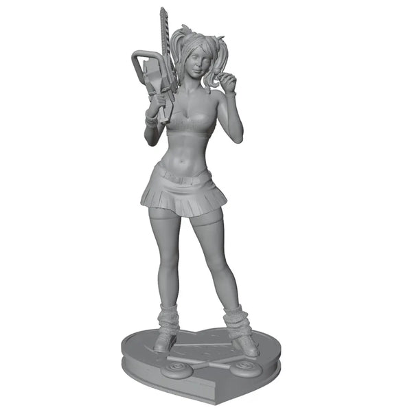 75mm Girl with Twin-Tails, Resin Model Figure Kit, Anime Theme, Unassembled and Unpainted