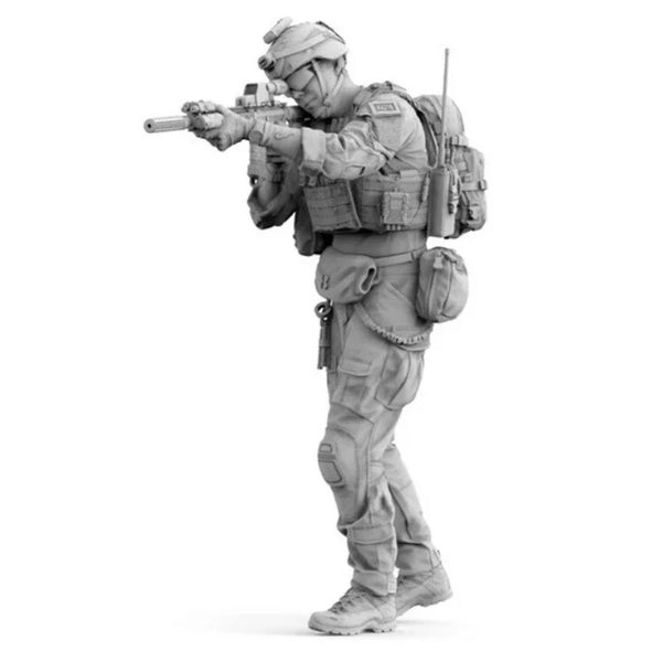 1/16 Modern Tactical Soldier Aiming Rifle, Resin Model Figure Kit, Unassembled and Unpainted