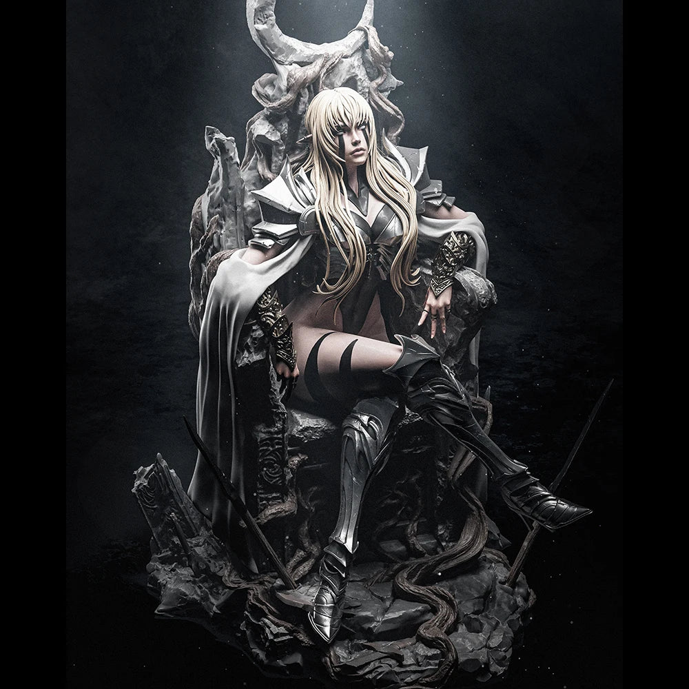 1/24 Dark Elf Queen on Throne, Resin Model Figure Kit, Fantasy Theme, Unassembled and Unpainted