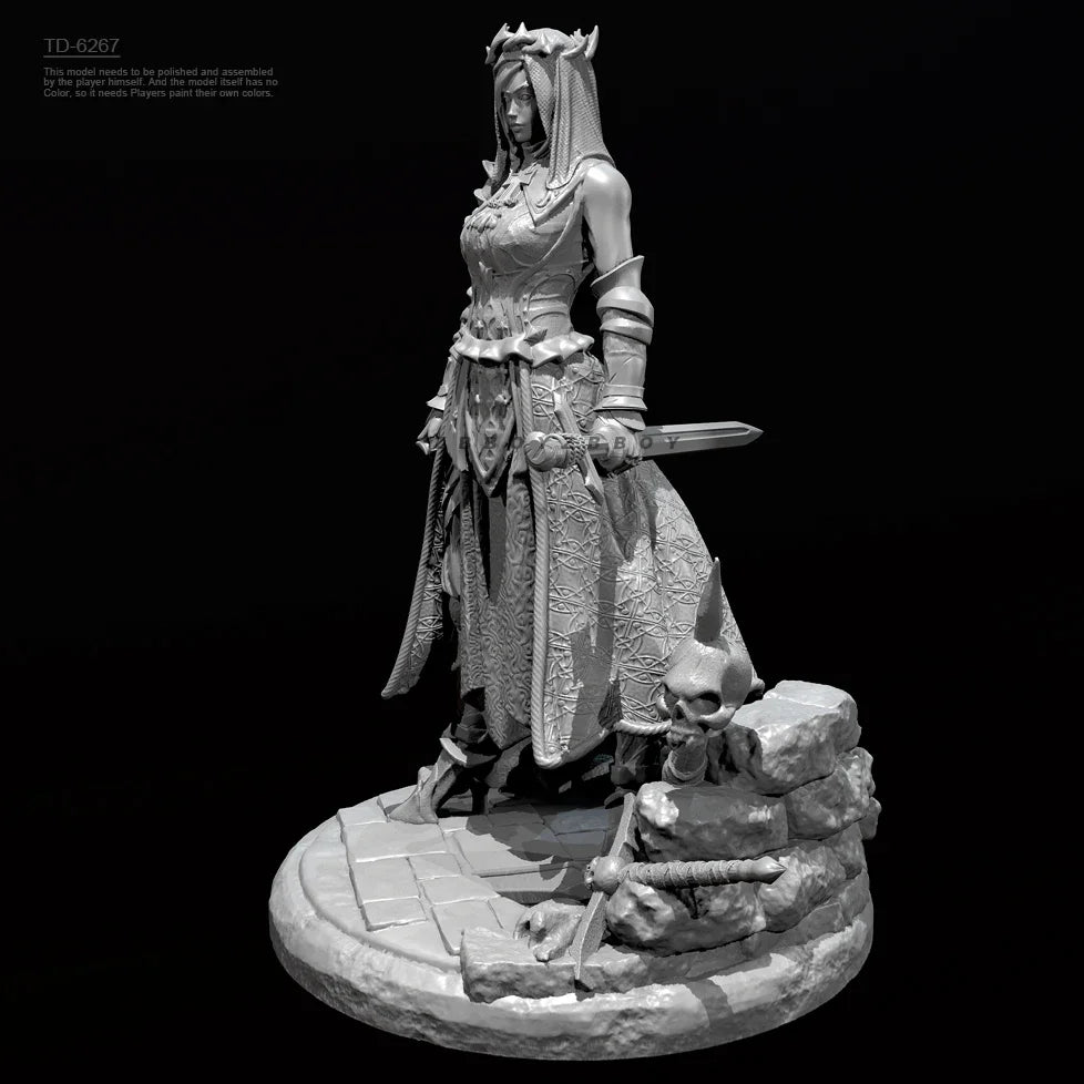 75mm Medieval Fantasy Warriors, 3 Figures, Resin Model Diorama Kit, Fantasy Theme, Unassembled and Unpainted