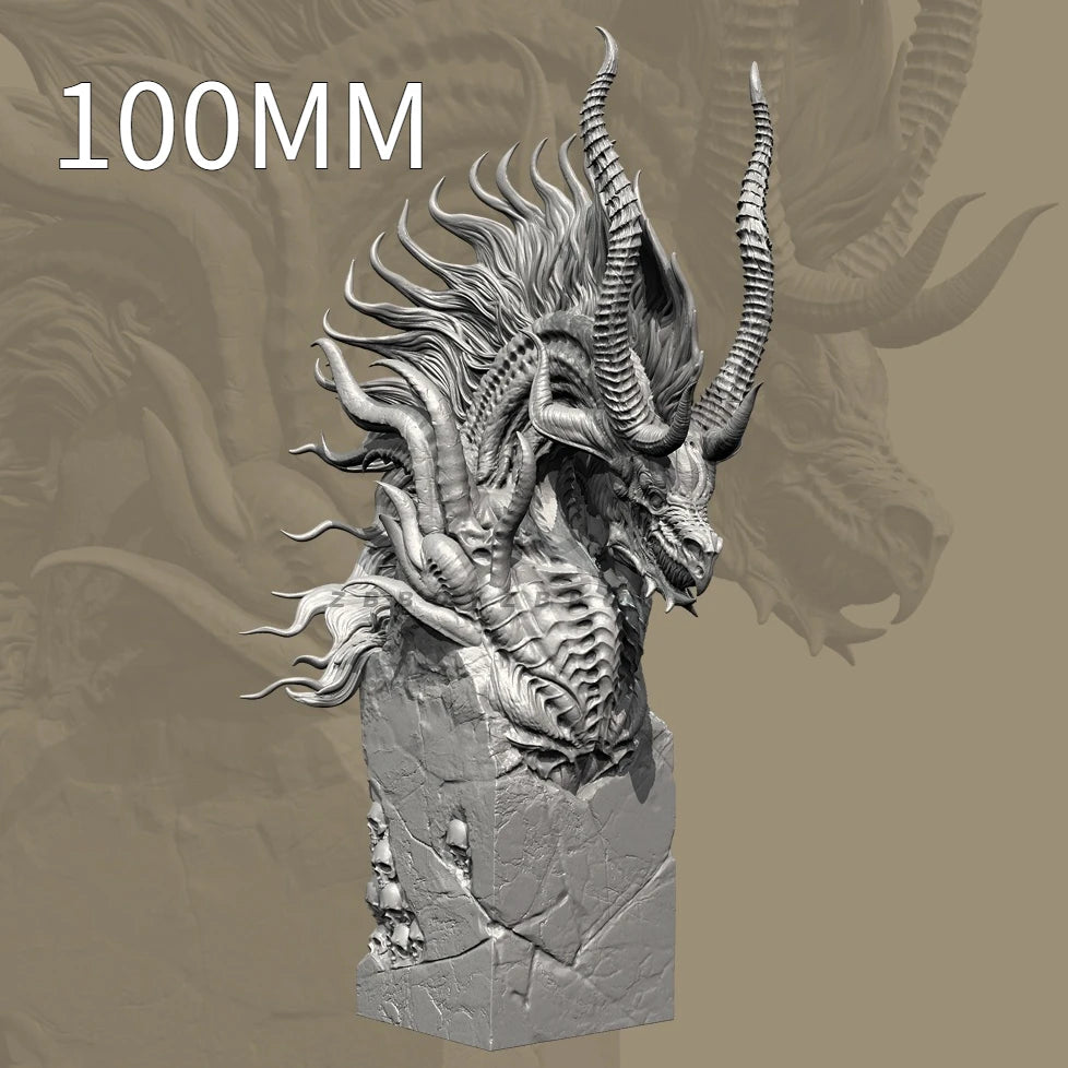 100mm Dragon, Resin Model Bust Kit, Fantasy Theme, Unassembled and Unpainted