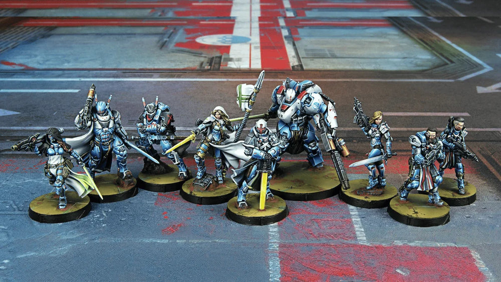 28mm Futuristic Power Armor Squad, 9 Figures, Resin Model Figure Kit, Sci-Fi Theme, Unassembled and Unpainted