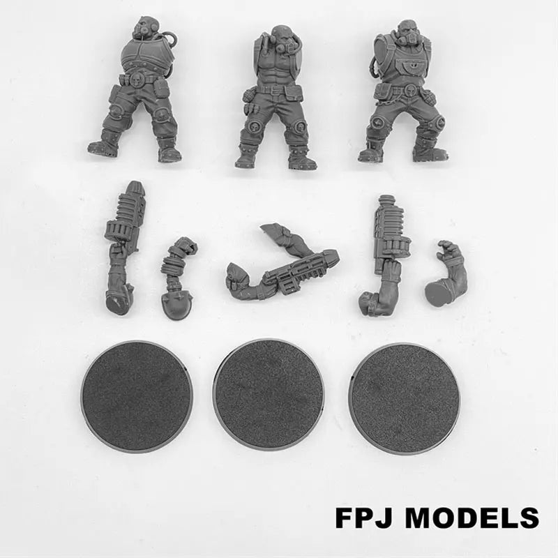 28mm Heavy Grimdark Power Armor Squad, 15 Figures, Resin Model Figure Kit, Sci-Fi Theme, Unassembled and Unpainted