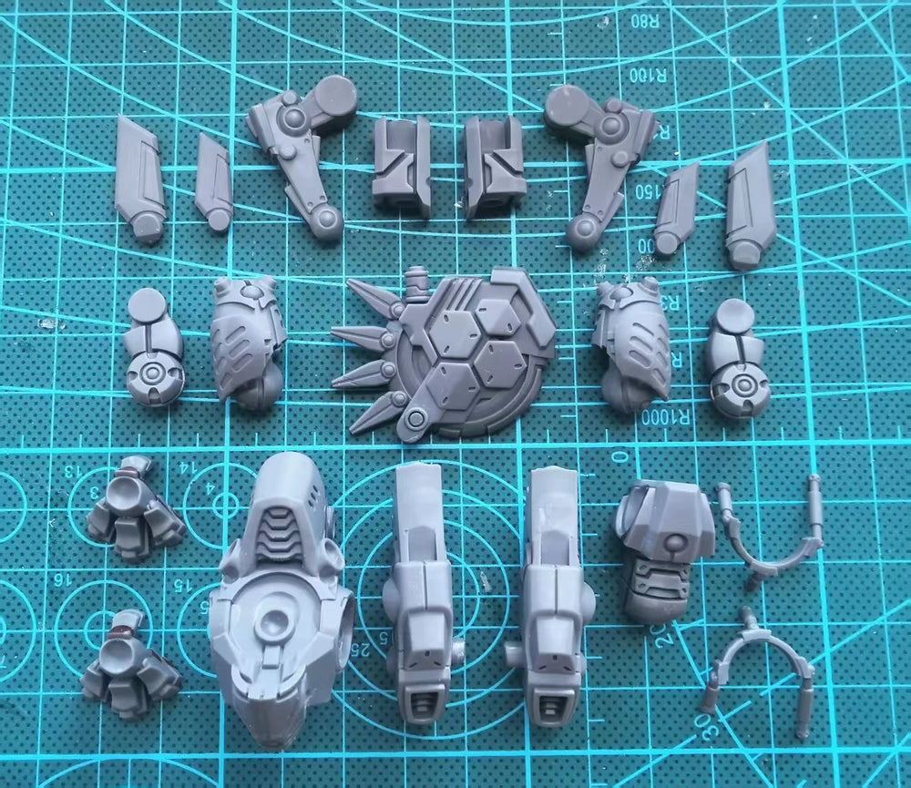 Armored Mecha Commander, Resin Model Figure Kit, Sci-Fi Theme, Unassembled and Unpainted