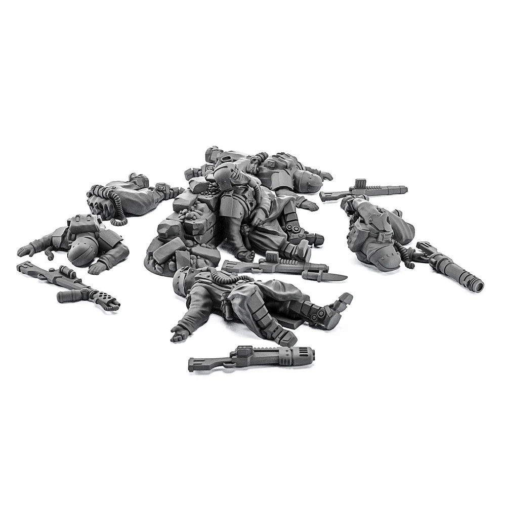 1/35 Modern Power-Armored Sci-Fi Marines in Combat, 5 Figures, Resin Model Figure Kit, Unassembled and Unpainted
