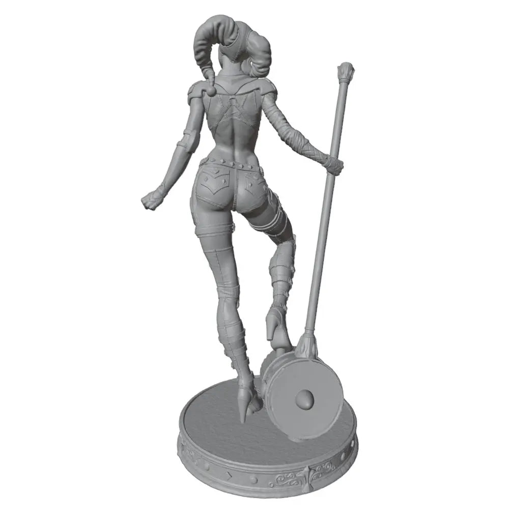1/24 Female Warrior with Baseball Bat, Resin Model Figure Kit, Fantasy Theme, Unassembled and Unpainted